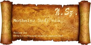 Notheisz Szénia névjegykártya